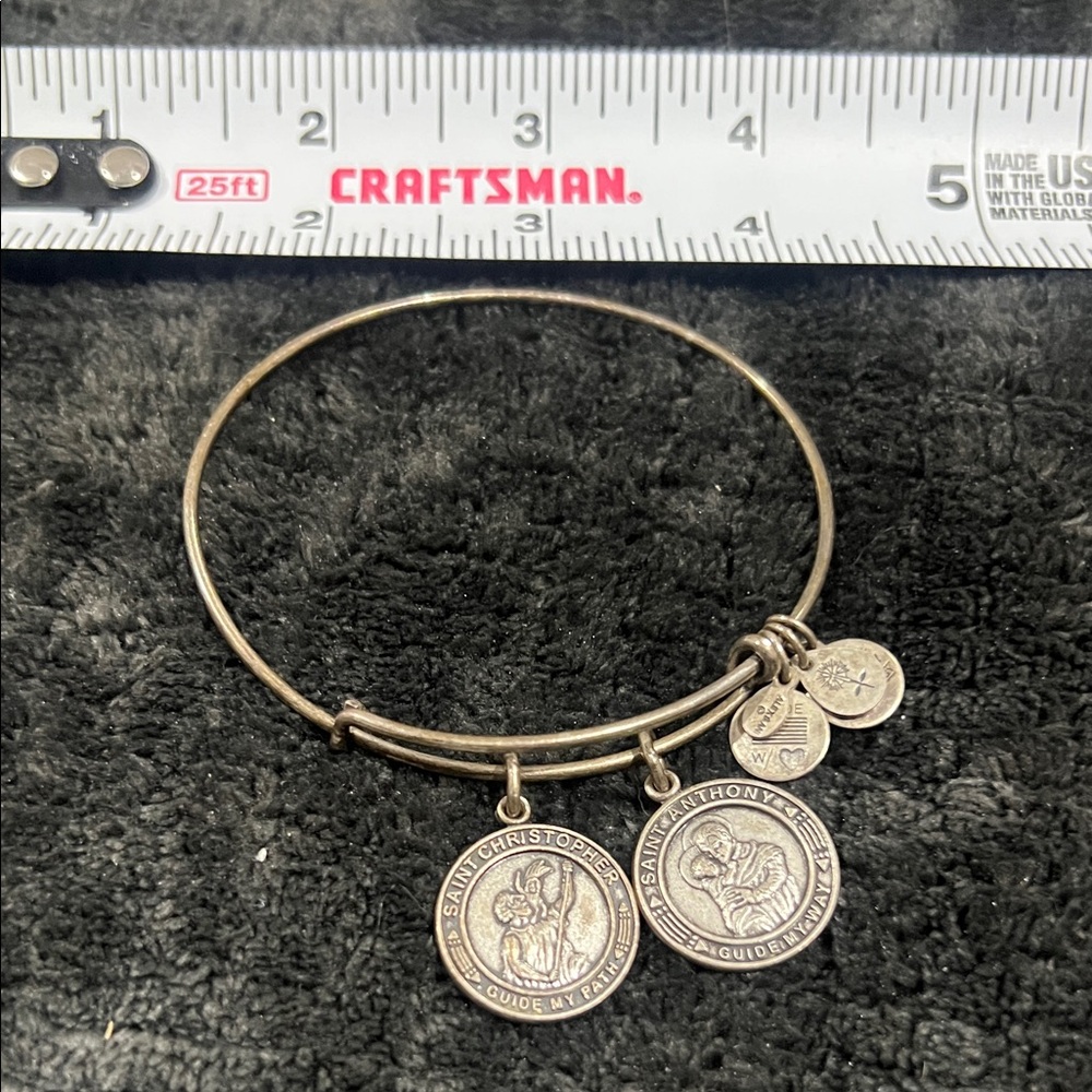 Alex and Ani  Silver Charm Bangle Bracelet - Picture 2 of 3